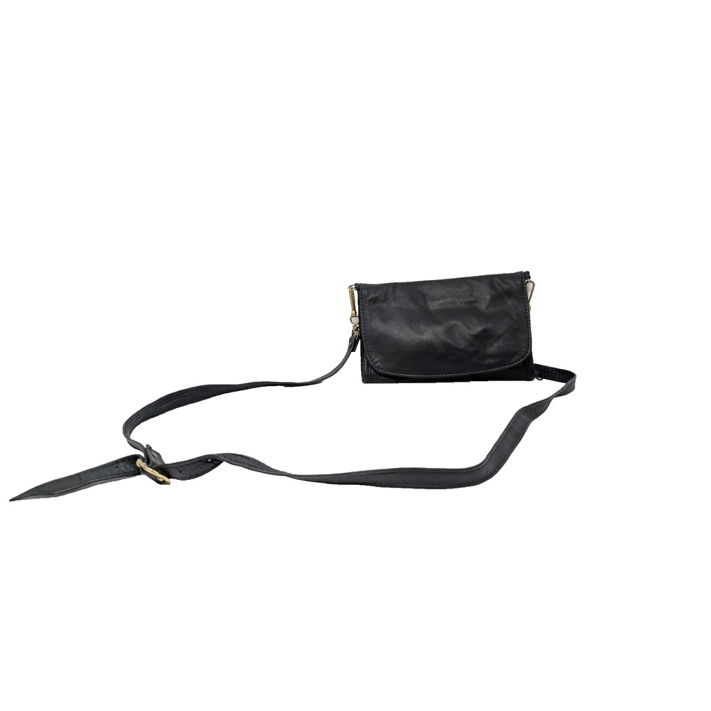 Vintage 90s Purse Black Ace Leather Goods Handbag Crossbody Clutch